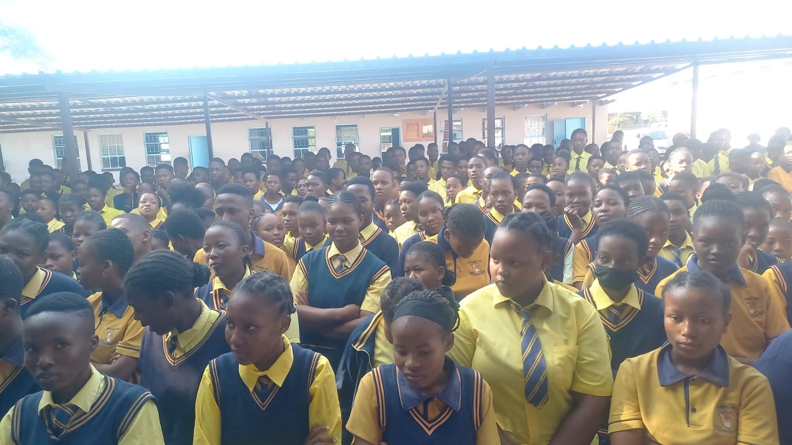 Programme participants assembled during a community event